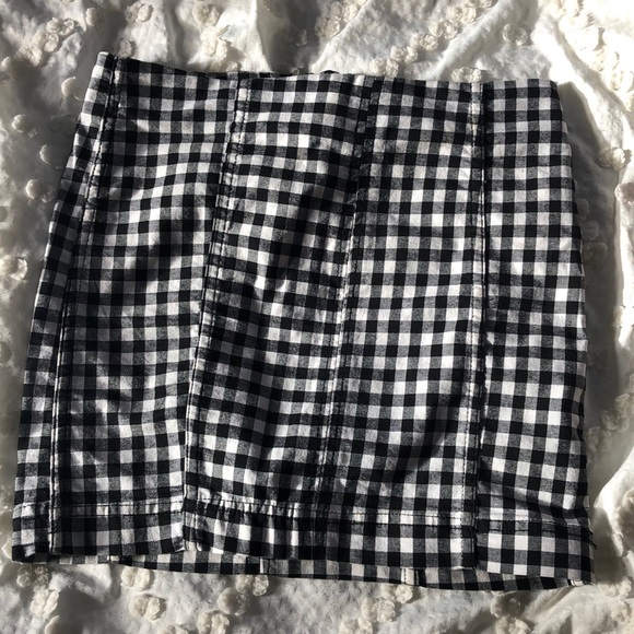 Free People Gingham Mini Skirt | Size 2 - Picture 1 of 3